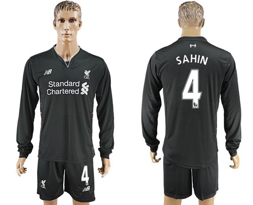 Liverpool #4 Sahin Away Long Sleeves Soccer Club Jersey